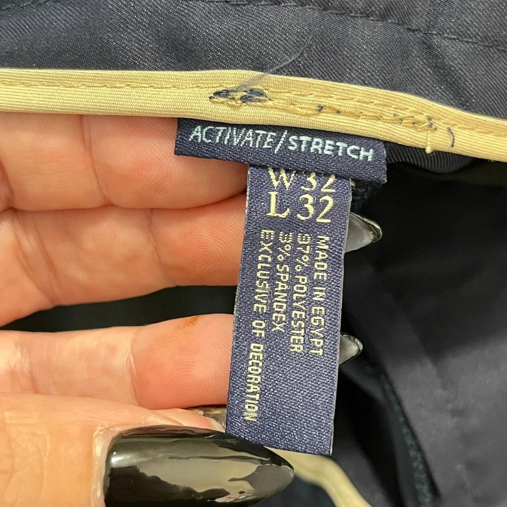 U.S. Polo Assn. Activate Stretch Pants Mens 32x28 Flat Front Chino Casual Office